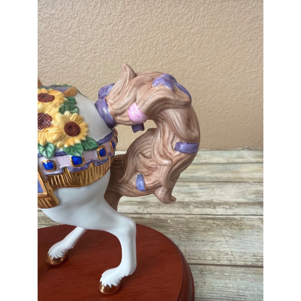 Lenox 2010 Sapphires and Sunflowers Ltd Ed Carousel Horse - No Box or COA - Picture 10 of 15